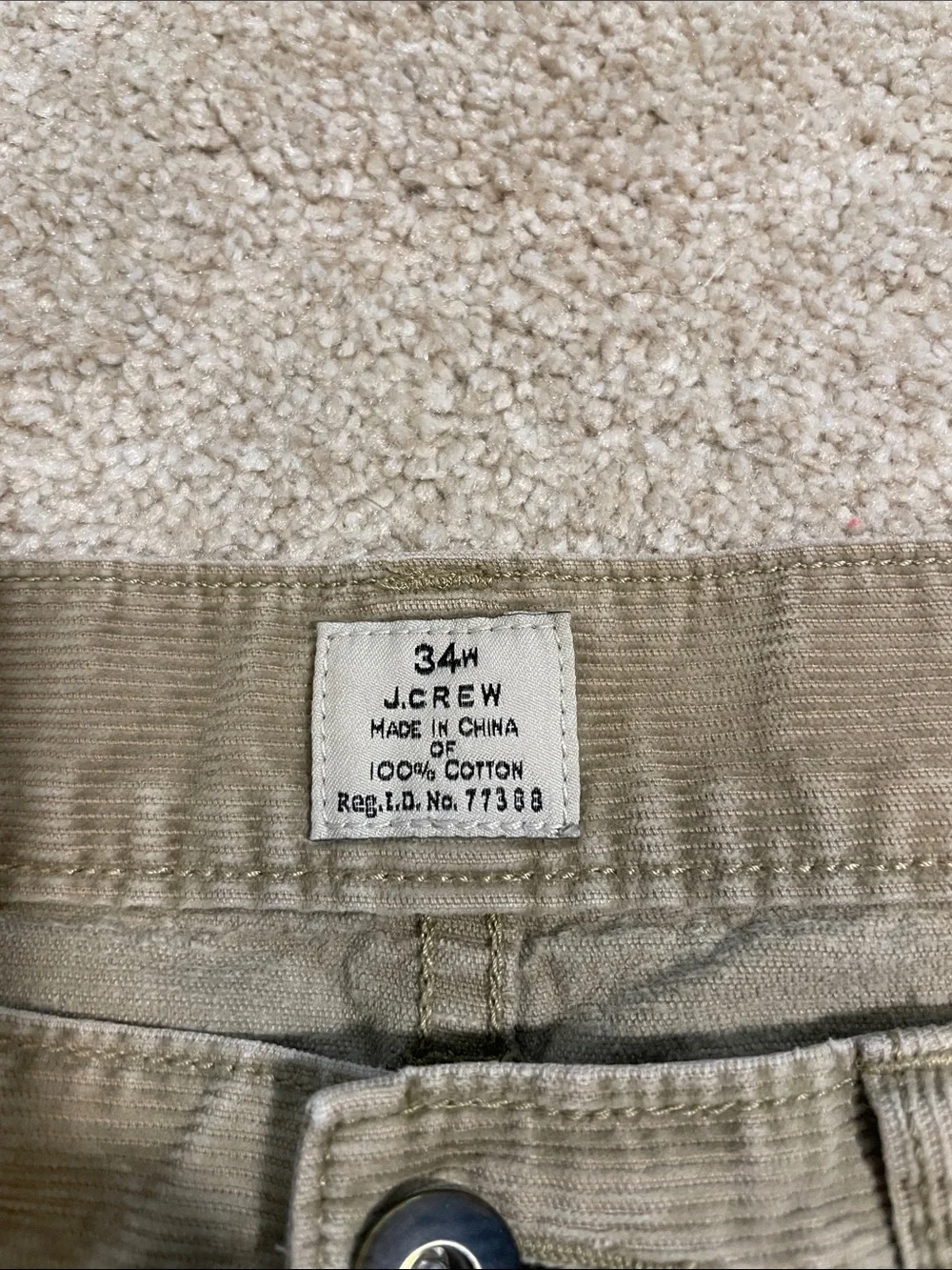 J. Crew Men's Tan Corduroy Flat-Front Shorts